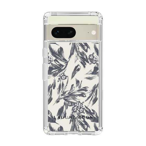 スリムプロテクションケース［ LAGUNAMOON - ボタニカルジャガード - White×Black ］