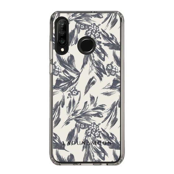 スリムプロテクションケース［ LAGUNAMOON - ボタニカルジャガード - White×Black ］