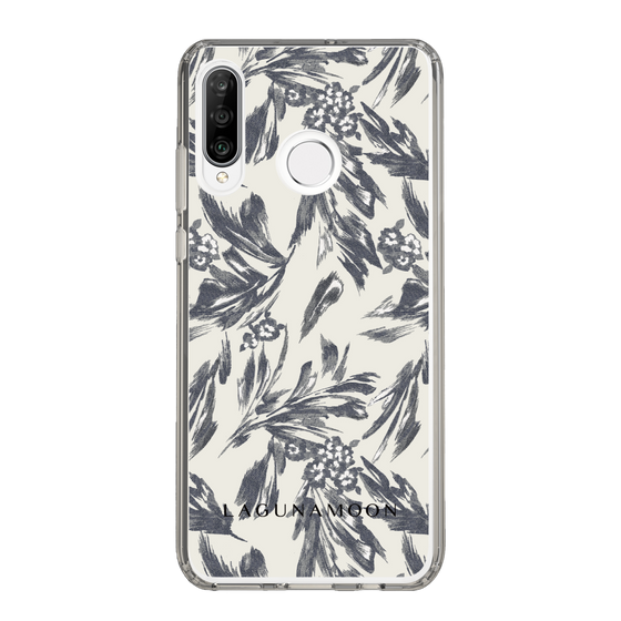スリムプロテクションケース［ LAGUNAMOON - ボタニカルジャガード - White×Black ］