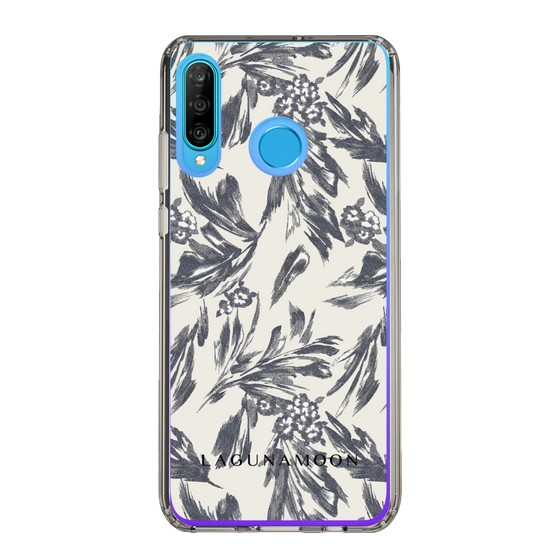 スリムプロテクションケース［ LAGUNAMOON - ボタニカルジャガード - White×Black ］