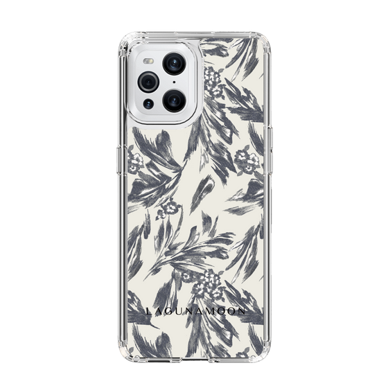 スリムプロテクションケース［ LAGUNAMOON - ボタニカルジャガード - White×Black ］