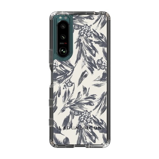 スリムプロテクションケース［ LAGUNAMOON - ボタニカルジャガード - White×Black ］