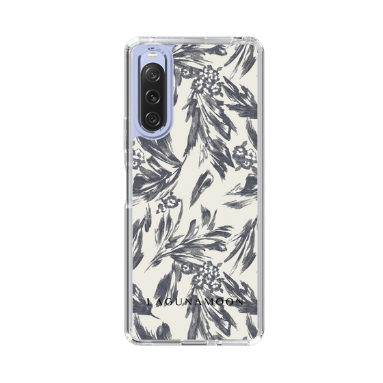 スリムプロテクションケース［ LAGUNAMOON - ボタニカルジャガード - White×Black ］