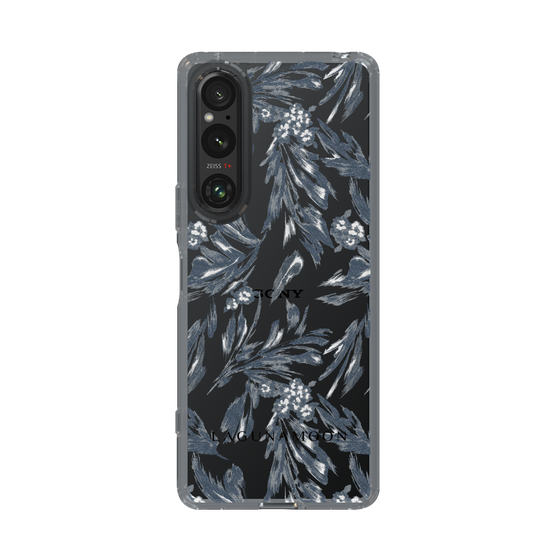 スリムプロテクションケース［ LAGUNAMOON - ボタニカルジャガード - Clear×Black ］