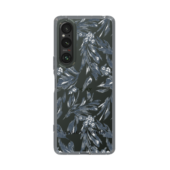 スリムプロテクションケース［ LAGUNAMOON - ボタニカルジャガード - Clear×Black ］