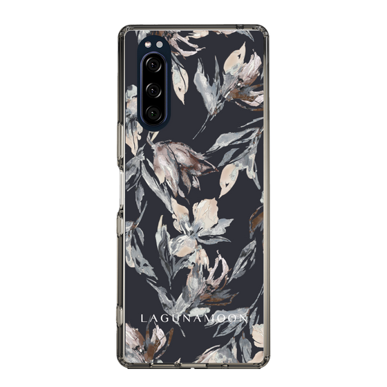 スリムプロテクションケース［ LAGUNAMOON - ニュアンスフラワー - Navy ］