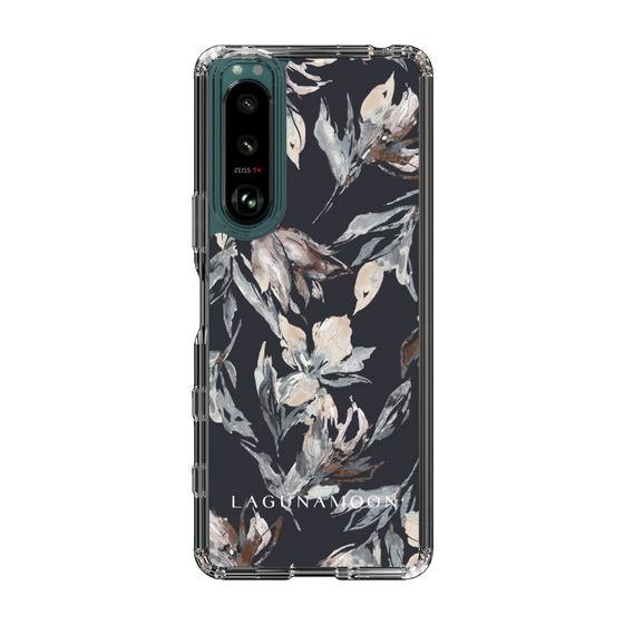 スリムプロテクションケース［ LAGUNAMOON - ニュアンスフラワー - Navy ］