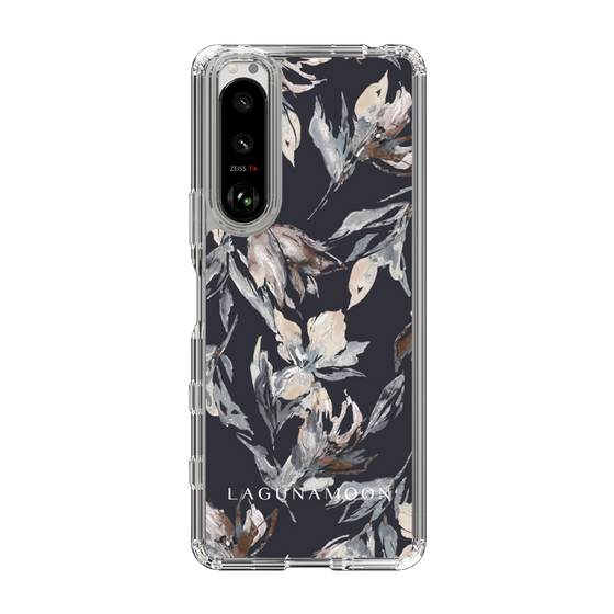 スリムプロテクションケース［ LAGUNAMOON - ニュアンスフラワー - Navy ］