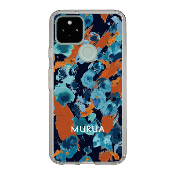 スリムプロテクションケース［ MURUA - アートプリント - Navy × Orange ］