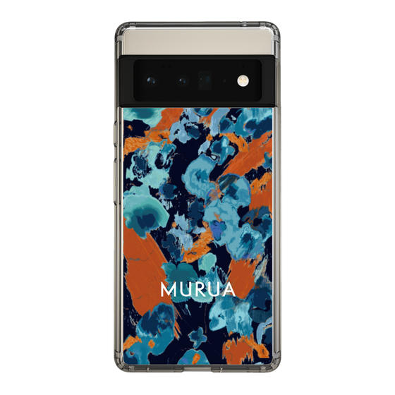 スリムプロテクションケース［ MURUA - プリント - Blue × Orange ］