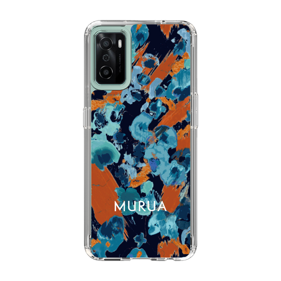 スリムプロテクションケース［ MURUA - アートプリント - Navy × Orange ］