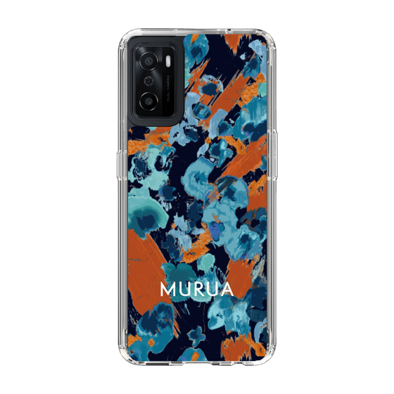 スリムプロテクションケース［ MURUA - プリント - Blue × Orange ］