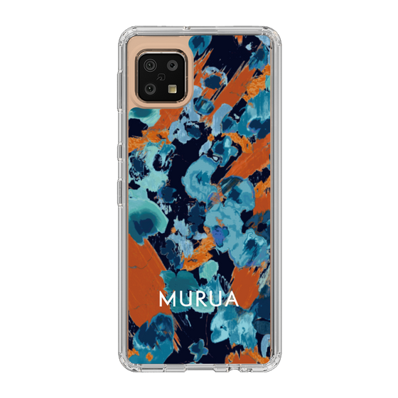 スリムプロテクションケース［ MURUA - アートプリント - Navy × Orange ］