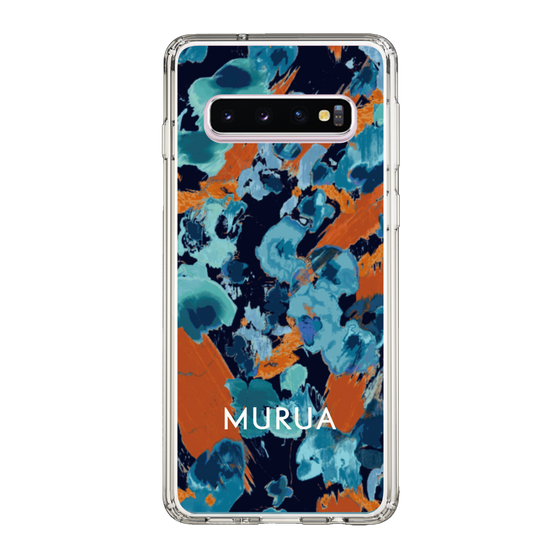 スリムプロテクションケース［ MURUA - アートプリント - Navy × Orange ］