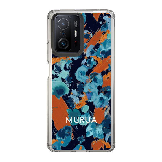 スリムプロテクションケース［ MURUA - アートプリント - Navy × Orange ］