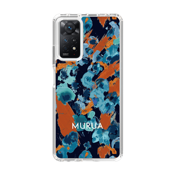 スリムプロテクションケース［ MURUA - アートプリント - Navy × Orange ］