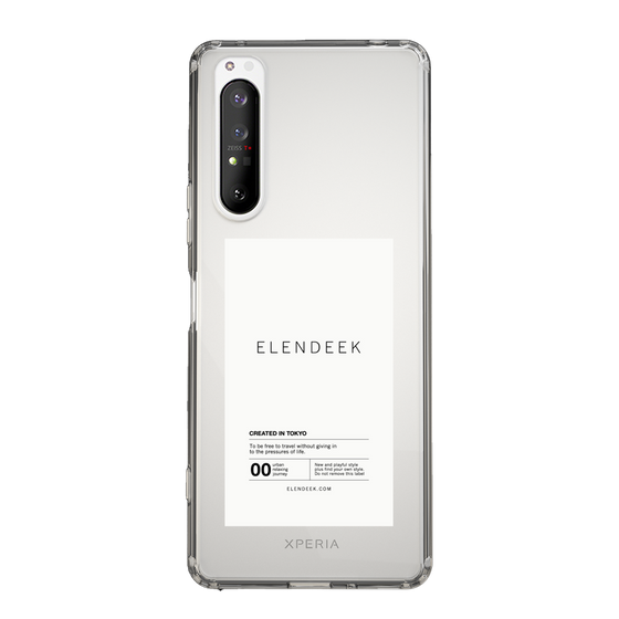 スリムプロテクションケース［ ELENDEEK - ロゴステッカー - White ］