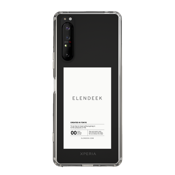 スリムプロテクションケース［ ELENDEEK - ロゴステッカー - White ］