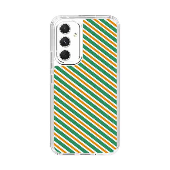 スリムプロテクションケース［ Small Stripe - Green × Orange ］