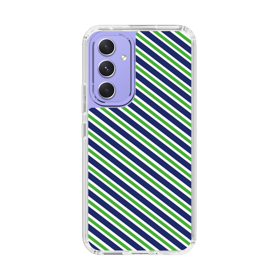 スリムプロテクションケース［ Small Stripe - Navy × Green ］