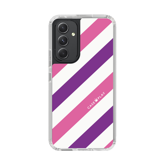 スリムプロテクションケース［ Big Stripe - Purple × Pink ］