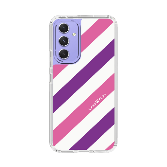 スリムプロテクションケース［ Big Stripe - Purple × Pink ］