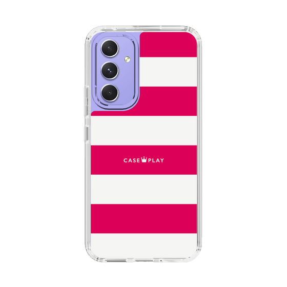 スリムプロテクションケース［ Big Border - Pink ］