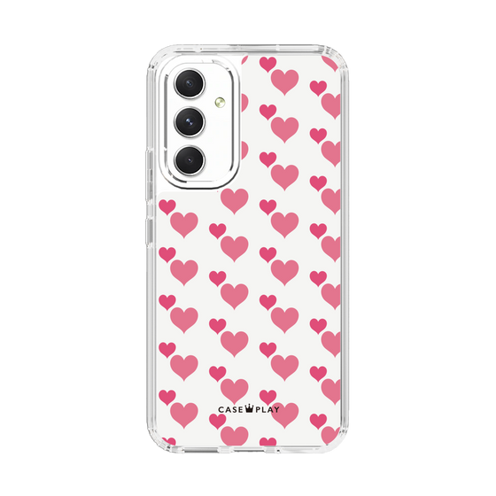 スリムプロテクションケース［ Stripe Hearts - Pink ］