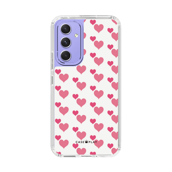 スリムプロテクションケース［ Stripe Hearts - Pink ］
