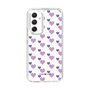 スリムプロテクションケース［ Stripe Hearts - Purple ］