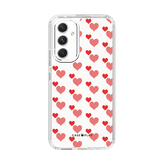 スリムプロテクションケース［ Stripe Hearts - Red ］